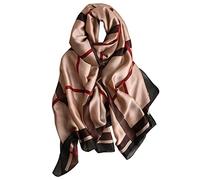 ZDMHSH Écharpe tendance 100% soie sentiment écharpe en soie comme foulards longs et légers crème solaire châles pour femme - Noir - taille unique