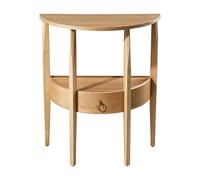 ZDMZR Console Semi-Circulaire avec Tiroir, étagère Inférieure, Console Entree aux Coins Arrondis, Idéale pour Couloir ou Hall D'Entrée(Yellow,66x34x81CM/26x13x32IN)