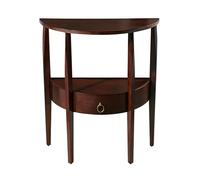 ZDMZR Console Semi-Circulaire avec Tiroir, étagère Inférieure, Console Entree aux Coins Arrondis, Idéale pour Couloir ou Hall D'Entrée(Brown,66x34x81CM/26x13x32IN)