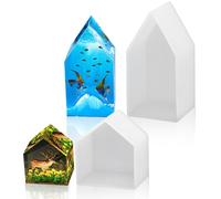 ZDNT 2 Pièces Moule Resine Epoxy,Moule Résine,Moule Silicone resine epoxy,Kit de Moules en Résine,Grandde Moules en Resine DIY pour Art en résine Bricolage,Cadeau en Cristal,Moule Silicone Resine