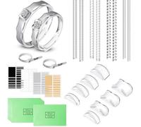 ZDNT 28 Pièces Ajusteur de Taille de Bague Réducteurs Invisibles de Taille de Bague Ajusteurs D'anneaux en Spirale avec Espaceur Chiffon de Polissage et Outil de Mesure pour Bagues Desserrées