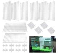 ZDNT 8 Pièces Grille Aquarium en Plastique Séparateur de Compartiment avec 10 Ventouses pour Séparer les Poissons et Empêcher les Combats (Blanc)