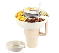 ZDNT Bol à Collation pour Stanley Coupe Gobelet de 40 oz avec poignée,Snack Bowl Silicone,Bol à collation pour Stanley Cup,Plateau à Collation à 3 Compartiments,Compatible avec Stanley Cup 40 oz