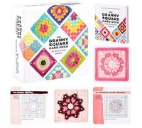 ZDNT Granny Square Lot de 50 cartes à crocheter, mixer et assortir. Livre de crochet Granny Squares, avec inscription au crochet et photo pour chaque Granny Square et livret pratique (français non