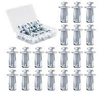 ZDNT Lot de 20 chevilles M6 x 25 en métal pour corps creux, ancrages métalliques, écrous pétales, chevilles à expansion, chevilles en métal, chevilles murales creuses, pour cric, écrou de chariot,