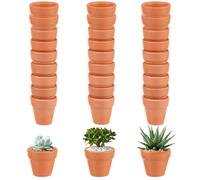ZDNT Lot de 30 petits pots en terre cuite, 3 x 3 cm, en terre cuite, réutilisables, avec trou de drainage, pour l'intérieur et l'extérieur