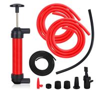 ZDNT Pompe a Eau Manuelle,Pompe Siphon,Pompe de Transvasement,Pompe de Transfert,Pompe Manuelle Carburant,Pompe D'aspiration à Essence avec 3 Tuyaux pour Carburant Essence Huile Diesel Eau