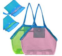 ZDNT Sac de Plage en Maille - Grand Rangement pour Jouets et Serviettes - 2 Pièces