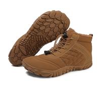 ZDOUXUAN Bottes de neige pieds nus for randonnée hivernale for femmes et hommes, chaussures de randonnée chaudes for temps froid(A-Brown,48 EU)