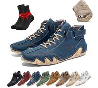ZDOUXUAN Vogldeck Chaussures orthopédiques imperméables et Respirantes, Bottes Hautes en Daim Faites à la Main, antidérapantes, Respirantes, légères, Beck(Blue,45 EU)