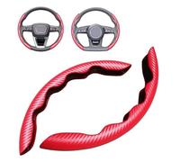 ZDPFDC Voiture Caches de Volant pour Audi A1 Sportback 2010-2015, Fibre de Carbone Segmentées Antidérapant Protège Volant Accessoires,Red