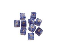 Zdprkqzvz Lot de 10 dés numériques à six faces en acrylique 15 mm D6 à coins carrés nacrés pour enfants
