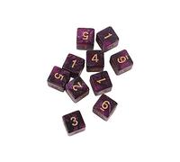 Zdprkqzvz Lot de 10 dés numériques à six faces en acrylique 15 mm D6 à coins carrés nacrés pour enfants