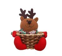 Zdprkqzvz Panier à bonbons de Noël en osier - Joli panier à fruits de dessin animé - Panier de rangement - Décoration de Noël - Décoration de bureau