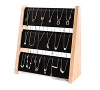 Zdprkqzvz Présentoir à bijoux unique avec 3 niveaux en bois élégant pour collier et support de rangement