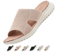 ZDQ Sandales Femme Été Confortable Orthopédique Chaussons Legere Chaussures Plate Claquettes Rose 41