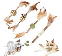 ZDQC Lot de 4 bâtonnets d'herbe à chat pour chat, jouet à mâcher naturel, Matatabi