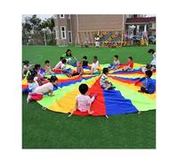 ZDQDMJ Parachute Ensemble De Jeu De Parachute, 2-12 M, Intégration Sensorimotrice, Activité d'anniversaire en Extérieur(6m/20ft)