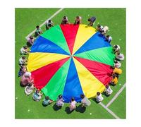 ZDQDMJ Parachute Ensemble De Jeu De Parachute, Intégration Sensorimotrice, Fête sur Pelouse en Extérieur pour Journée Sportive Scolaire(7m/23ft)