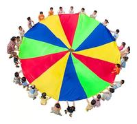 ZDQDMJ Parachute Jeu Coopératif De Parachute, Force des Bras Et Coordination Œil-Main, Idéal pour Une Fête À La Plage(5m/16ft)