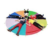 ZDQDMJ Parachute Jeu De Parachute, Activité D’Anniversaire en Jardin Familial, Ensemble De Jeux pour Journée Sportive Scolaire(12m/40ft)