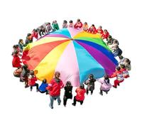 ZDQDMJ Parachute Parachute De Jeu 2-12 M, Exercice De Force des Bras, Jeux Coopératifs pour La Cour Arrière Familiale(5m/16ft)