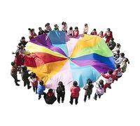 ZDQDMJ Parachute Parachute De Jeu pour Activités De Plein Air, Force des Bras Et Coordination, Inclut Un Sac De Transport pour Un Rangement Facile(8m/26ft)