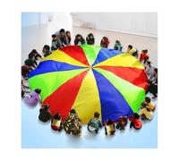 ZDQDMJ Parachute Parachute De Jeu pour Enfants 2-12 M, Développement De La Force des Bras, Fête sur Pelouse Et dans Le Jardin en Extérieur avec Sac De Rangement(4m/13ft)