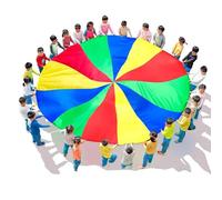 ZDQDMJ Parachute Parachute De Jeu pour Enfants 2-12 M, Inclut Un Sac De Rangement, Idéal pour Fête d'anniversaire Et Journée Sportive Scolaire(6m/20ft)