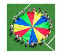 ZDQDMJ Parachute Parachute De Jeu pour Enfants, Diamètre 2-12 M, Inclut Un Sac De Rangement, Jeu pour Journée Sportive/Journée Sportive Scolaire/Fête D’Anniversaire(4m/13ft)