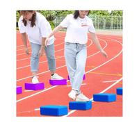 ZDQDMJ Pierre de Rivière Ensemble De Carnaval avec Pierres De Gué, Jeu D'équilibre en Groupe, Jeu De Pelouse Et Jardin Extérieur pour Adultes Et Enfants(Pink 23x15x5cm)