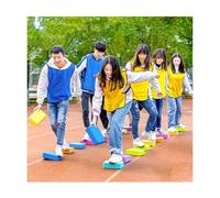 ZDQDMJ Pierre de Rivière Jeu De Pierres De Gué, Jeu Amusant De Plage Et Pelouse en Extérieur, Team Building pour Fête en Entreprise Et À Domicile(Yellow 23x15x5cm)