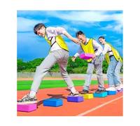 ZDQDMJ Pierre de Rivière Jeu D'équilibre avec Pierres De Gué, Ensemble De Team Building Extérieur, Jeu pour Fête d'anniversaire Et Carnaval(Yellow 23x15x5cm)