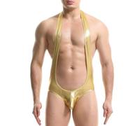 ZDSUHYIW Body pour homme Jockstrap Strap Straps Body de lutte Singlet String Straps Slip Jumpsuit Jockstrap Straps Body pour homme Jockstrap Maillot Sous-vêtements Jumpsuit, or, M