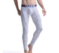 ZDSUHYIW Caleçon long pour homme - Vêtement de détente - Imprimé - Pyjama doux - Taille extensible - Vêtement de nuit - Coupe-vent - Thermique - Pantalon élastique et respirant