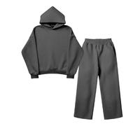 ZDSUHYIW Ensemble de jogging pour homme en coton uni - Hoodie avec capuche, manches longues, poches - Ensemble de 2 pièces - Sweatshirt à capuche et pantalon de jogging - Costume de sport classique