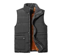 ZDSUHYIW Gilet d'hiver en polaire pour homme - Gilet chaud en duvet - Coupe-vent - Gilet fonctionnel léger sans manches - Gilet de travail - Gilet de loisirs - Veste demi-saison, gris, XL