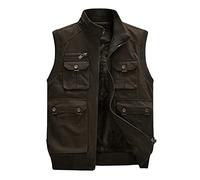ZDSUHYIW Gilet thermique doublé en polaire pour homme - Avec fermeture éclair - Gilet d'hiver thermique - Coupe-vent - Sans manches - Gilet de transition - Gilet d'extérieur, d, XXL