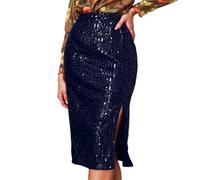 ZDSUHYIW Jupe à paillettes pour femme - Longue jupe crayon - Sexy - Légère, crinoline - Confortable - Jupe plissée - Jupe de ballet - Carnaval - Danse - Robe de danse - Bodycon - Jupe midi - Tenue de