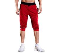 ZDSUHYIW Pantalon de randonnée pour homme - Pantalon de jogging droit - Plusieurs poches - Trois quarts - Pantalon d'extérieur 3/4 - Couleur unie - Pantalon chino cargo pour homme - Décontracté -