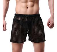 ZDSUHYIW Pantalon en maille filet pour homme - Short de compression sexy en maille transparente - Sous-vêtements en maille filet - Short en maille respirante, Noir , L
