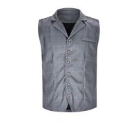 ZDSUHYIW Tweed Gilet de costume pour homme avec boutons, blazer à carreaux, coupe ajustée, pour la fête de la bière, gilet matelassé, gris, XL