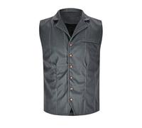 ZDSUHYIW Tweed Gilet de costume pour homme avec boutons, blazer à carreaux, coupe ajustée, pour la fête de la bière, gilet matelassé, gris foncé, XXL