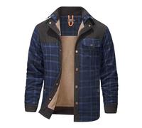 ZDSUHYIW Veste d'hiver pour homme - Chemise à carreaux doublée - Chemise thermique - Chemise en flanelle - Chemise de bûcheron - Veste thermique pour l'extérieur - Veste polaire avec plusieurs poches