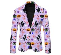 ZDSUHYIW Vestes d'Halloween pour homme - Pour blazer - Horreur - Imprimé - Veste sportive pour homme - Festival - Loisirs - Veste de costume moderne steampunk - Veste de costume - Veste