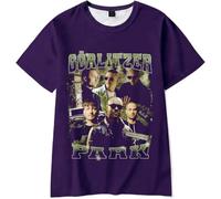 ZDSYDJX KIZ G Park Album Live 3D Round Neck T-Shirt, Round Neck décontracté imprimé à la Mode rétro, Unisexe,Violet,S