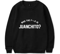 ZDSYDJX Leiva Who The FK is Juanchito Tour Sweatshirt, Tendance Motif Confortable Pullover Top Manches Longues Casual,Noir,XXL