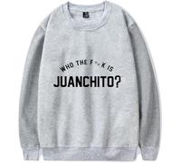 ZDSYDJX Leiva Who The FK is Juanchito Tour Sweatshirt, Tendance Motif Confortable Pullover Top Manches Longues Casual,Gris,XS