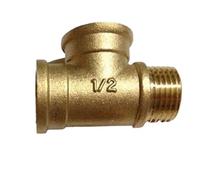 ZDVHOMCB 2pcs 1/2" Female-Female-Male Tee 3 Way Brass Pipe Fitting Connector Water Fuel Gas