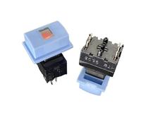 ZDVHOMCB 5pc 9803 Self-Locking Switch Power Button with Cap Straight Insert 6 pin Tap The Lock Button Switch